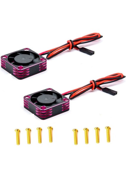 2 Paket Rc Araba Motoru Soğutma Fanı Soğutucu 28000 Rpm Fırçasız Esc Soğutma Fanı Rc Araba Için 1/8 1/10 540 550 Motor, Gül Kırmızı (Yurt Dışından)