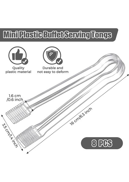24 Adet Plastik Büfe Servis Maşası Mini Servis Gereçleri Maşa Meze Maşa Temizle Mutfak Maşası 6.3 Inç Küçük Buz (Yurt Dışından) fiyatları