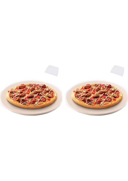 2x Pizza Taşı, Izgara ve Fırın Için Yuvarlak Pizza Taşı, Pizza Yapma, Biftek, Kalın Inç Kordiyerit Pizza Tavası (Yurt Dışından)