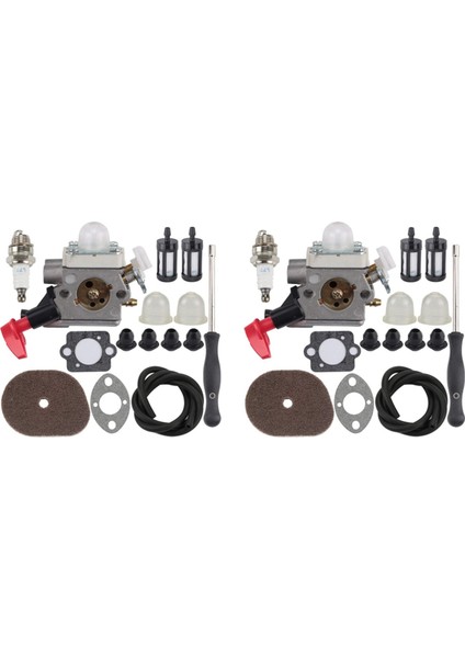 2x C1M-S267A FS40 Karbüratör Hava Filtresi Ayarlama Aracı ile FS50 FS50C KM56 KM56C FC70C Giyotin Çalı Tırpanı (Yurt Dışından)