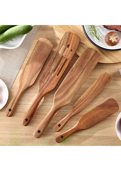 Ahşap Spurtles Seti (10 Adet) - Tik Ahşap Set - Karıştırma ve Karıştırma Için Isıya Dayanıklı Yapışmaz Ahşap Tencere Seti (Yurt Dışından) fiyatları