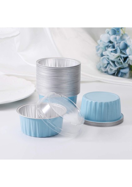 200 Adet 5 Oz 125 ml Tek Kullanımlık Kek Pişirme Bardak Muffin Gömlekleri Kapaklı Bardak Alüminyum Folyo Cupcake Pişirme Bardak-Pembe (Yurt Dışından) fiyatları