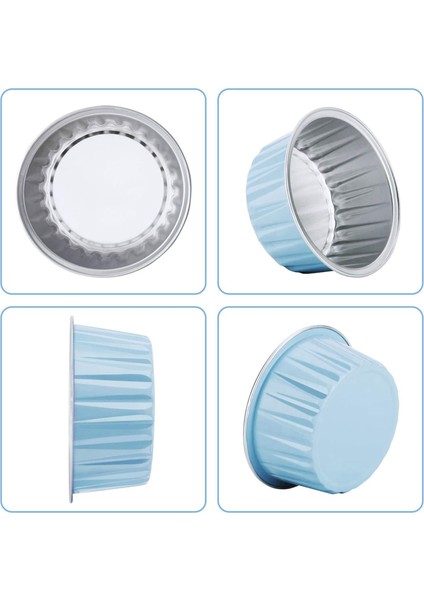 200 Adet 5 Oz 125 ml Tek Kullanımlık Kek Pişirme Bardak Muffin Gömlekleri Kapaklı Bardak Alüminyum Folyo Cupcake Pişirme Bardak-Pembe (Yurt Dışından) fırsatları