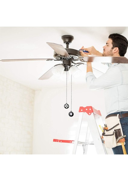 Tavan Vantilatörü Çekme Zinciri Seti, 8 Adet Ampul ve Fan Desenli Çekme Zinciri Tavan Vantilatörü Zinciri Genişletici ile Bilyalı Fan Zinciri (Yurt Dışından) indirimleri