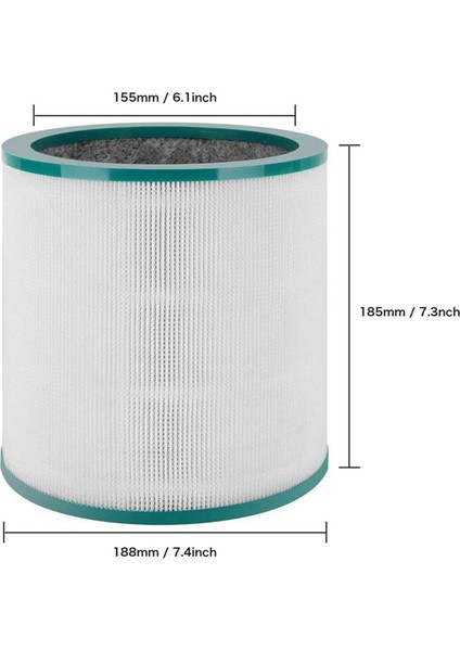 Pure Cool Link Modelleri TP01, TP02, TP03, BP01, AM11 Kule Arıtma Cihazı Için 4 Paket Yedek TP02 Hava Temizleme Filtreleri (Yurt Dışından)