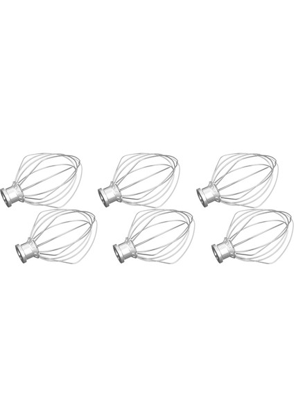 6 Paket Paslanmaz Çelik Tel Kırbaç Mikser Eki K45WW Un Kek Balon Çırpma Yumurta Krem Karıştırıcı (Yurt Dışından)