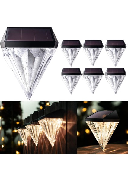 Solar Güverte Işıkları Elmas Heykelcik Çit Direği Işıkları Dış Aydınlatma Bahçe Dekoratif-Bütün Gece Kalıcı (6 Paket) (Yurt Dışından) fiyatları