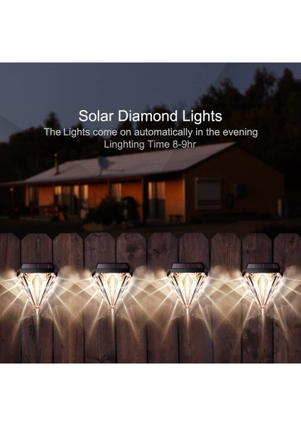 Solar Güverte Işıkları Elmas Heykelcik Çit Direği Işıkları Dış Aydınlatma Bahçe Dekoratif-Bütün Gece Kalıcı (6 Paket) (Yurt Dışından) modelleri