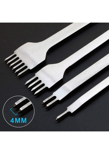 Bağlama Dikiş Keski Seti Dıy Deri El Sanatları Aracı 4mm Elmas Delik Zımbalar Deri 1/2/4/6 Delikli Dikiş Araçları (Yurt Dışından) fırsatları