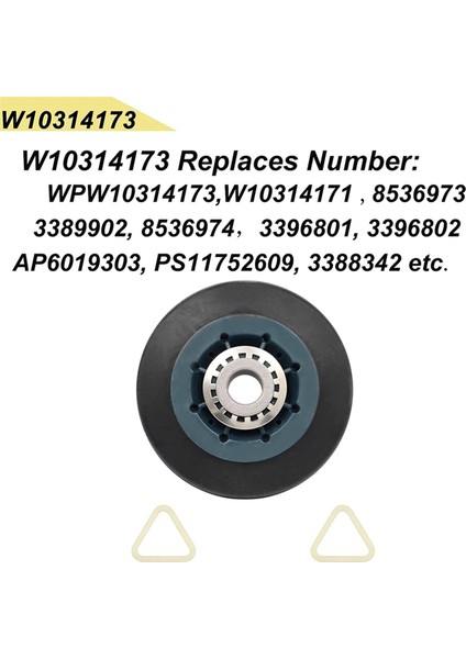 3 Parça W10314173 Kurutucu Tambur Tekerleği Için Uygundur W10314173 8536973 8536974 AP6019303 PS11752609 Için Uygundur (Yurt Dışından)