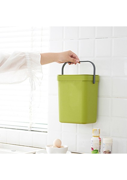 2x Kapaklı Çöp Kovası Lavabo Yeşil Çöp Tenekesi Plastik Çöp Sepeti Yatak Odası Için Asılı Çöp Kutusu 0.8 Galon (Yurt Dışından) fırsatları