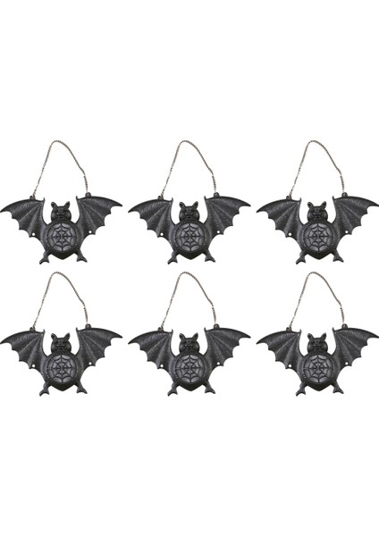 6 Adet Cadılar Bayramı Reçine Yarasa Fener Asılı Işık Powered Lamba Açık Korku Festivali Dekorasyon Parti (Yurt Dışından)