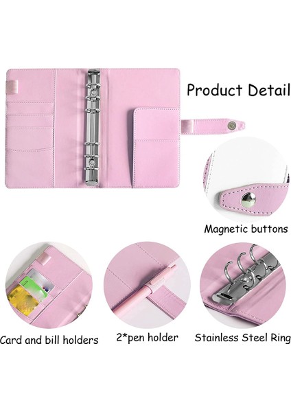 A6 Ciltli Defter, 6 Delikli Gevşek Yapraklı Defter Halkalı Bağlayıcı 10 Bağlayıcılı Seyahat Dergisi C Için Bütçe Sayfaları Kapakları (Yurt Dışından) modelleri