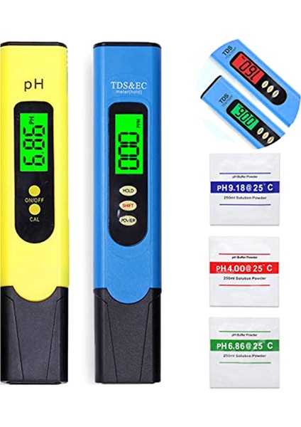 Iki Renkli Dijital Su Kalitesi Tds Test Cihazı ve Arka Işık Ph Ölçer, Ev Için Okuma 3'ü 1 Arada Tds Ec Sıcaklık Ölçer (Yurt Dışından)