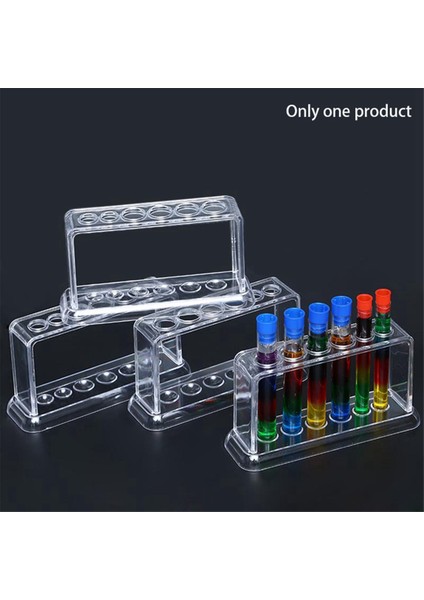 3x Plastik Şeffaf Test Tüpü Rafı 6 Delik Standı Laboratuvar Test Tüpü Stand Rafı Okul Kaynağı Laboratuvar Ekipmanları 16.7X8X3 cm (Yurt Dışından)