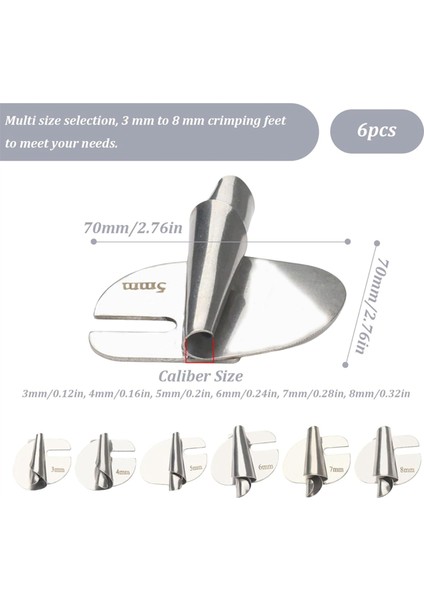 Dikiş Rulo Kenar Ayağı Seti - [3-8mm] - Geniş Haddelenmiş Baskı Ayağı, Dikiş Makinesi Baskı Ayağı Kenar Kıvırma Ayağı (Yurt Dışından) fırsatları