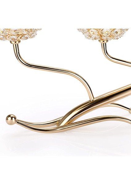 3 Arms Kristal Şamdan Kase Çay Işık Mumluklar Adak Mum Standı Kristal Tutucu Mum Centerpiece (Yurt Dışından)