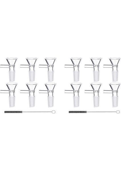 14MM Kase - Şeffaf Cam Huni, 12 Parça Temizleme Fırçalı Bilimsel Küçük Cam Huni (Yurt Dışından)