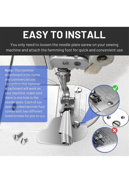 6 Adet Dikiş Haddelenmiş Hemmer Ayak, 3mm-8mm Geniş Dar Haddelenmiş Dikiş Makinesi Baskı Ayağı Kiti (Yurt Dışından) modelleri