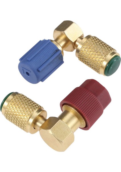 2x R12 - R134 A Yüksek/düşük Ac Bağlantı Noktası Güçlendirme Dönüşüm Adaptörü, Hızlı Bağlantı Vanası A/c 90 Derece Bağlantı (Yurt Dışından)