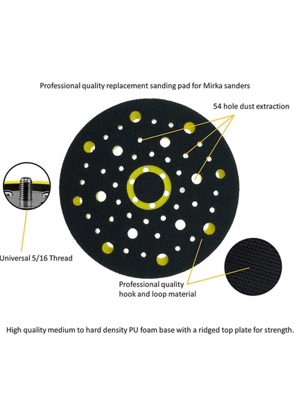 2 Adet 150MM 5/16 Konu 52 Delik Orta Yoğunluk Rastgele Orbital Zımpara Makinesi Kanca ve Döngü Destek Pedi Ceros Deros (Yurt Dışından)