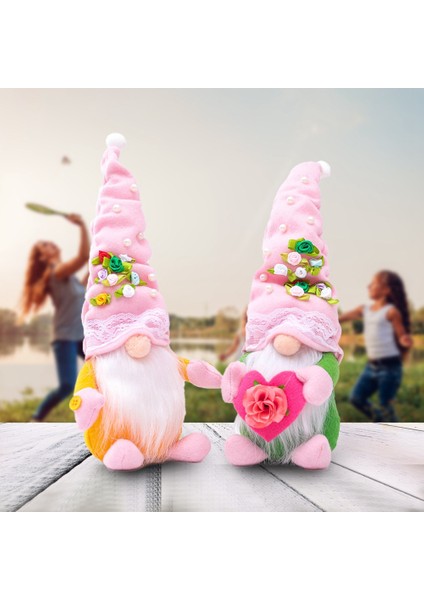 3 Pc Sevgililer Günü Gnome Silindir Şapka Inci Çiçek Yüzü Olmayan Bebek Hediye Kumaş Bebek Orman Yaşlı Dekorasyon (Yurt Dışından)