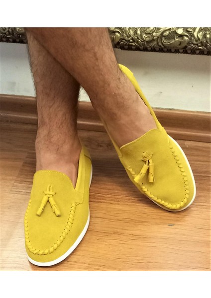 Bagsshoes 441260 Northam Erkek Hakiki Süet Deri Püsküllü Loafer Ayakkabı