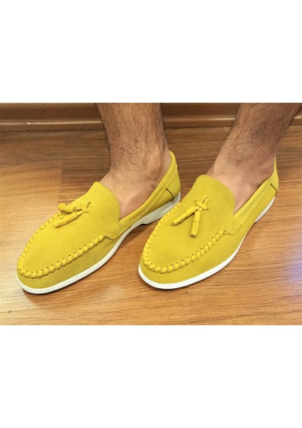 Bagsshoes 441260 Northam Erkek Hakiki Süet Deri Püsküllü Loafer Ayakkabı