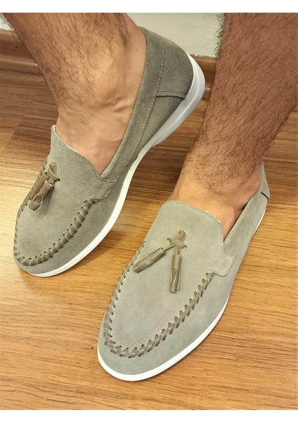 Bagsshoes 441260 Northam Erkek Hakiki Süet Deri Püsküllü Loafer Ayakkabı