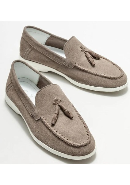 Bagsshoes 441260 Northam Erkek Hakiki Süet Deri Püsküllü Loafer Ayakkabı