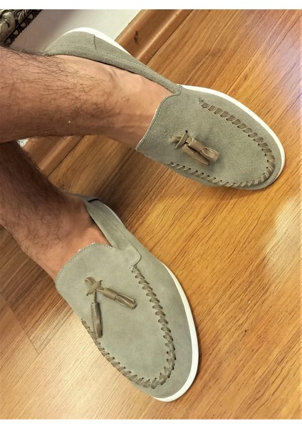 Bagsshoes 441260 Northam Erkek Hakiki Süet Deri Püsküllü Loafer Ayakkabı