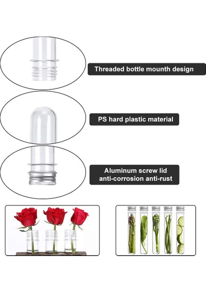 30 Pcs Test Tüpleri 45ML Plastik Test Tüpleri Kapaklı Tek Test Tüpleri Numune Saklama Tüpü Şeffaf Tüpler Seti (Yurt Dışından)