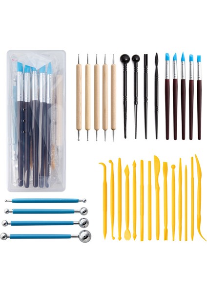 33 Pcs Polimer Kil Alet Takımı Çömlekçilik Şekillendirici Araçları Kil Girinti Kırpma Dıy Şekillendirme ve Yeni Başlayanlar Için Oyma (Yurt Dışından)