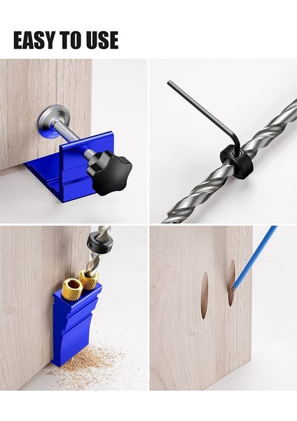 Cep Delik Jig Kiti, 15° Açılı Delikler Için Cep Delik Matkap Kılavuz Jig Seti, Ağaç Işleme Açılı Delik Delme Için A (Yurt Dışından)