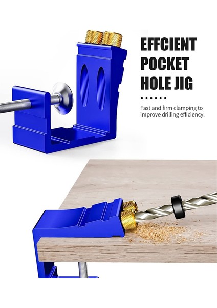Cep Delik Jig Kiti, 15° Açılı Delikler Için Cep Delik Matkap Kılavuz Jig Seti, Ağaç Işleme Açılı Delik Delme Için A (Yurt Dışından)