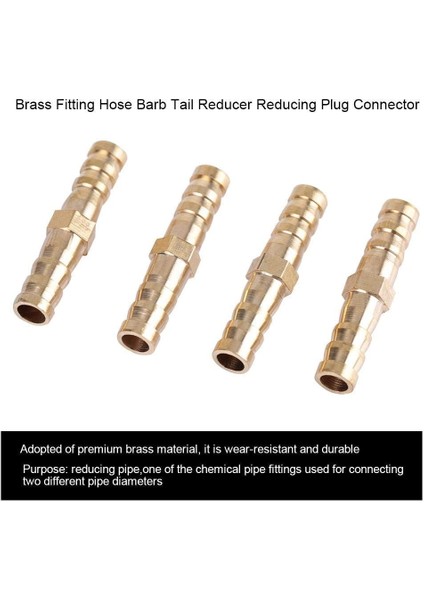 4 Kalınlaştırılmış Pirinç Trakeal Alın Eklemleri Düz Satır Içi Iki Yönlü Oksijen Tüpü Düz Bağlantı Parçaları (8-8mm) (Yurt Dışından) modelleri