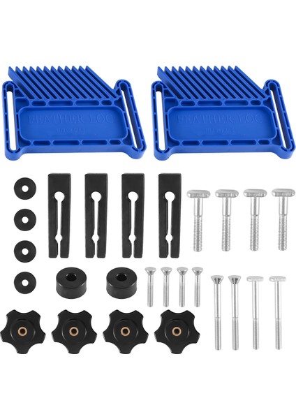 2 Adet Ayarlanabilir Ağaç Işleme Aletleri Masa Testereleri Için Tüy Tahtası, Yönlendirici Masalar ve T Yuvalı Şerit Testere, Gönye Yuvaları-Mavi (Yurt Dışından)