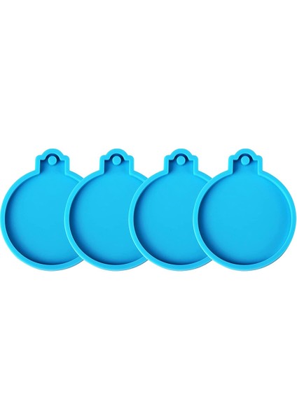 Noel Reçine Silikon, 4 Adet Reçine Noel Süsleri Epoksi Reçine Için Yuvarlak Şekil Kolye, Dıy El Sanatları (Yurt Dışından)