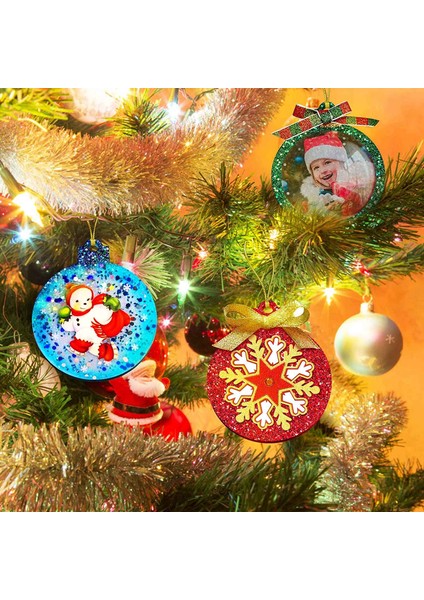 Noel Reçine Silikon, 4 Adet Reçine Noel Süsleri Epoksi Reçine Için Yuvarlak Şekil Kolye, Dıy El Sanatları (Yurt Dışından)