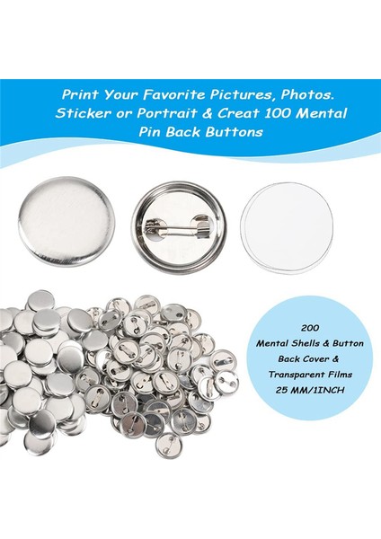 600 Adet Boş Düğme Yapma Malzemeleri 25MM/1 Inç Geri Düğme Pin Yapma Kiti Metal Rozet Parçaları Düğme Yapma Makinesi Için (Yurt Dışından)