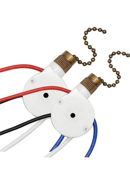 2 Adet Tavan Vantilatörü Işıkları Anahtarı Zingear ZE-208S E89885 3 Hız 4 Telli Fan Anahtarı Çekme Zinciri, Fan Işıkları Anahtarı, Bronz (Yurt Dışından)