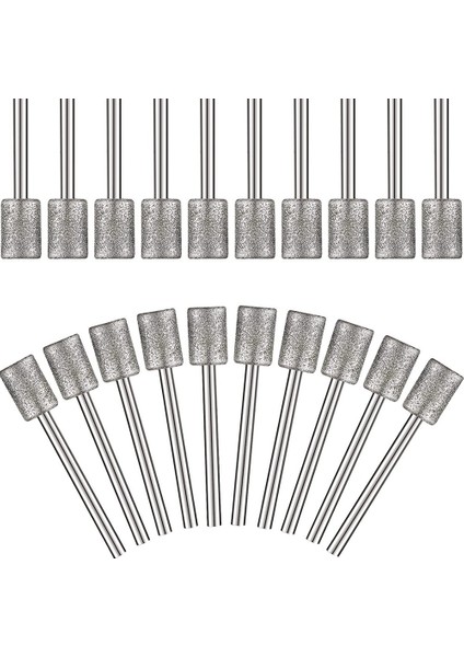 10 Adet Elmas Bit Elmas Taşlama Uçları Kafa 1/8 8mm Silindir Kafası Elmas Çoğu Döner Aracı Bit Öğütücü (Yurt Dışından)