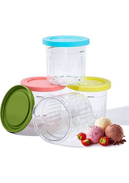 4 Paket Nınja Dondurma Bira Bardağı Bardak NC299AMZ/NC300S Serisi Dondurma Yapma Makinesi Hava Geçirmez Kapaklı Yedek Saklama Kavanozları (Yurt Dışından) fiyatları