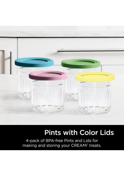 4 Paket Nınja Dondurma Bira Bardağı Bardak NC299AMZ/NC300S Serisi Dondurma Yapma Makinesi Hava Geçirmez Kapaklı Yedek Saklama Kavanozları (Yurt Dışından) modelleri