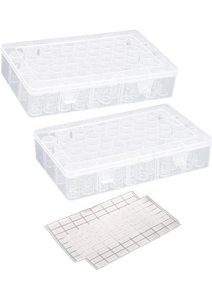 2 Paket Kutu, 120 Izgaralı Plastik Boncuk Saklama Kabı, 5d Nakış Aksesuarları Depolama Organizatör (Yurt Dışından)