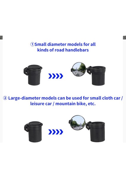 Bisiklet Gidon Reflektör Yol Bisikleti Dağ Ayna Bisiklet Dönebilen Ayarlanabilir Mini Dikiz Aynası 32 Ila 36MM (Yurt Dışından)