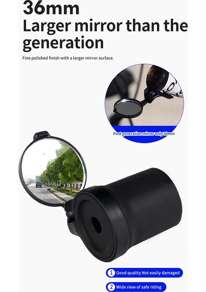 Bisiklet Gidon Reflektör Yol Bisikleti Dağ Ayna Bisiklet Dönebilen Ayarlanabilir Mini Dikiz Aynası 32 Ila 36MM (Yurt Dışından)