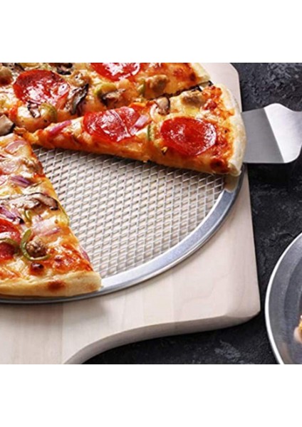 8x Pizza Eleği, Pizza Tavası, Fırın Için Pizza Tavası, Pizza Tepsisi, 12 Inç Dikişsiz Çerçeveli Alüminyum Yapışmaz Pizza Eleği (Yurt Dışından)