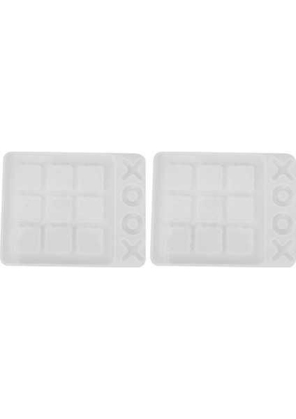 2x Ayak Oyunu Reçine Silikon Xo Satranç Tahtası Epoksi Reçine Kalıp Dıy Zanaat Çocuklar ve Yetişkinler Için (Yurt Dışından)