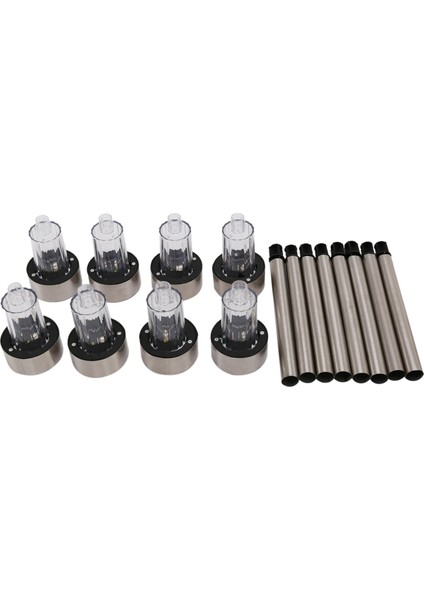 8x Solar Bahçe LED Işıkları Dış Mekan Su Geçirmez Peyzaj Çim Yolu LED Lamba-Beyaz Işık (Yurt Dışından)